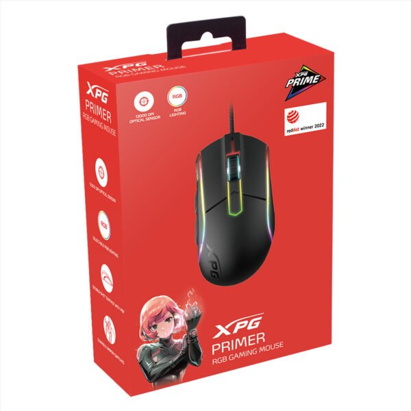 XPG PRIMER Wired Gaming Mouse - Black w/ RGB + - 5834626176